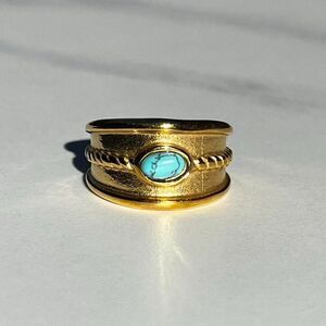 New! “Jimena” Gold/Turquoise Ring